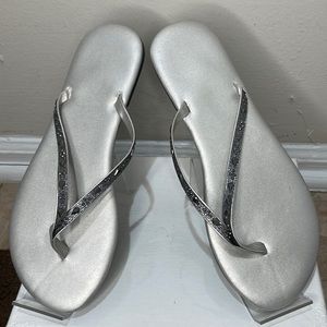 Silver Rhinestone Flip Flop